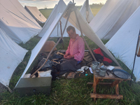 early morning mending