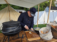 helping out in the Commissary